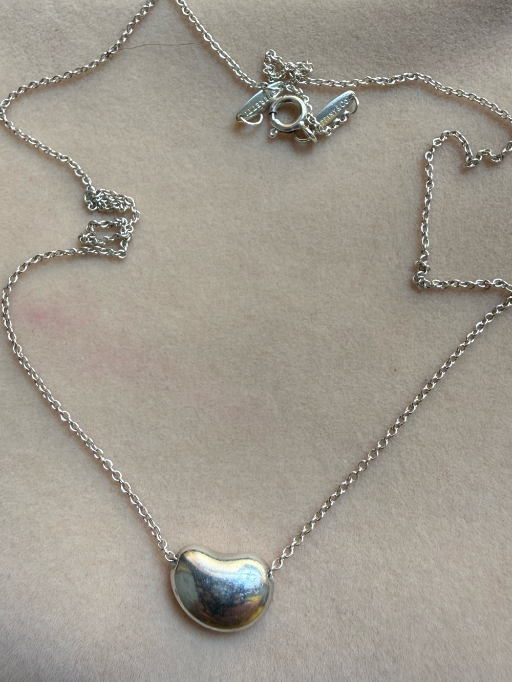 Tiffany & Co. Silver Bean Pendant Necklace - Sterling Silver Shine